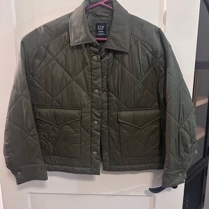 GAP Women's Green Quilted Puffer Jacket
